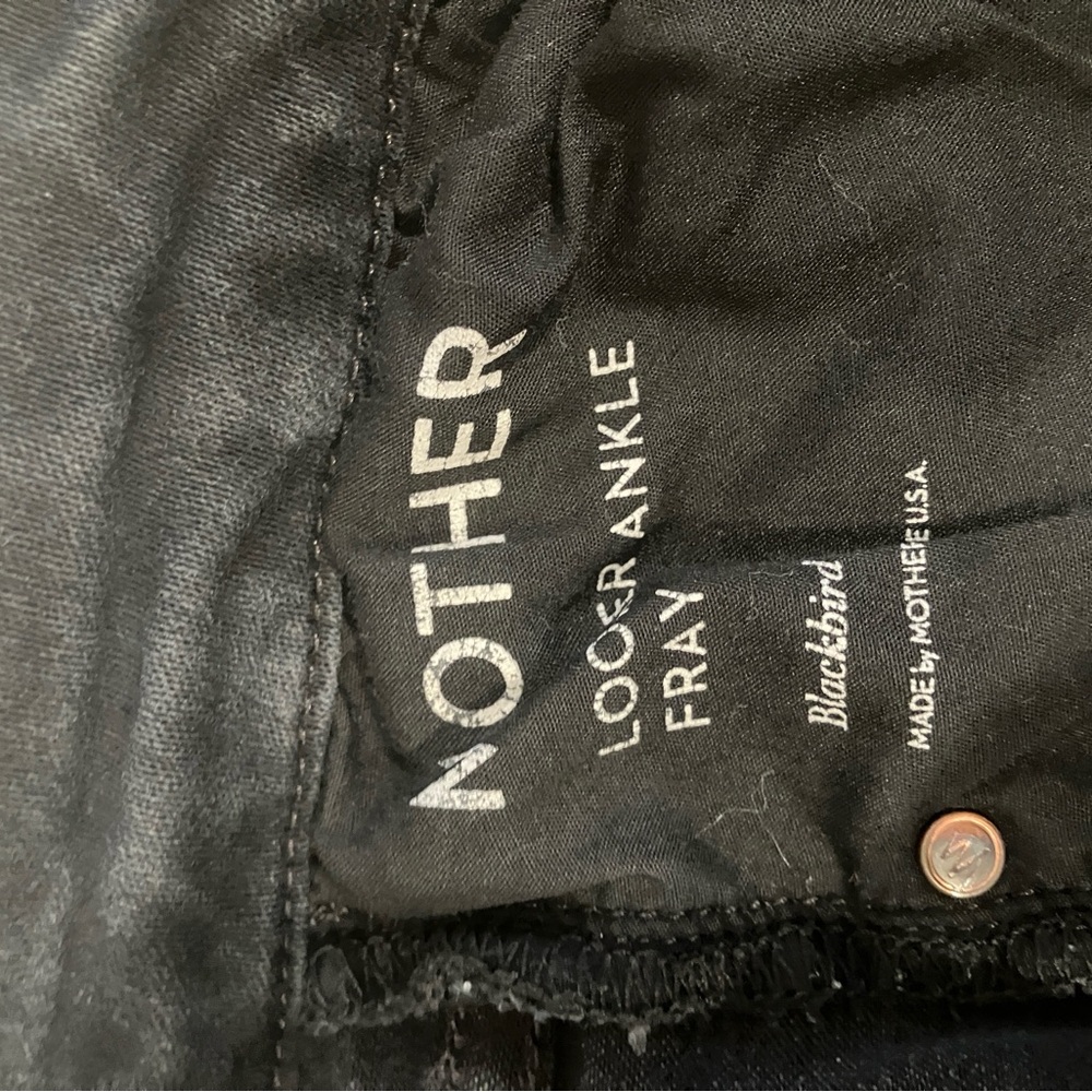 MOTHER Skinny Blackbird Jeans Raw Hem - Picture 5 of 7